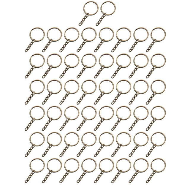 Juego de Anillos para llavero perfke 50 Uds 1 y 25mm Bronce Llaveros divididos