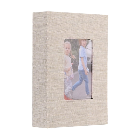 Small Photo Album, 4x6 Linen Cover Picture Book Hold 52 Photos, Beige
