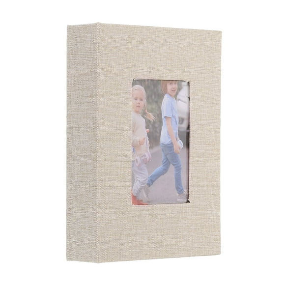 Small Photo Album, 4x6 Linen Cover Picture Book Hold 52 Photos, Beige