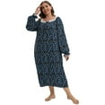 thumbnail image 3 of Monfince Nightgowns for Women Soft Sleepwear Floral House Dress Short/Long Sleeve Comfy Night Dress for Ladies Blue US 12-20, 3 of 7