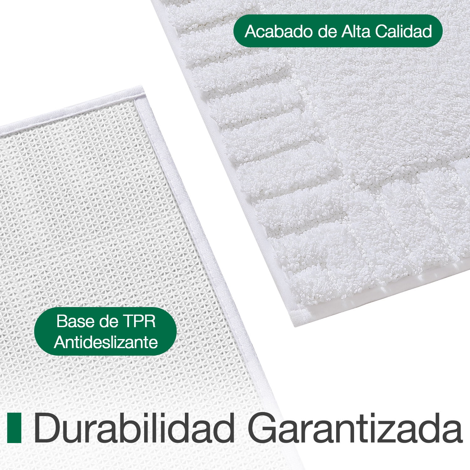 FRABE Bathroom Rugs Non Slip with Rubber Backing, Extra Soft Plush Microfiber Bath Rug Absorbent, Machine Washable Bath Mat Quick Dry for Tub, Shower, Hotel, White, 24"x43"