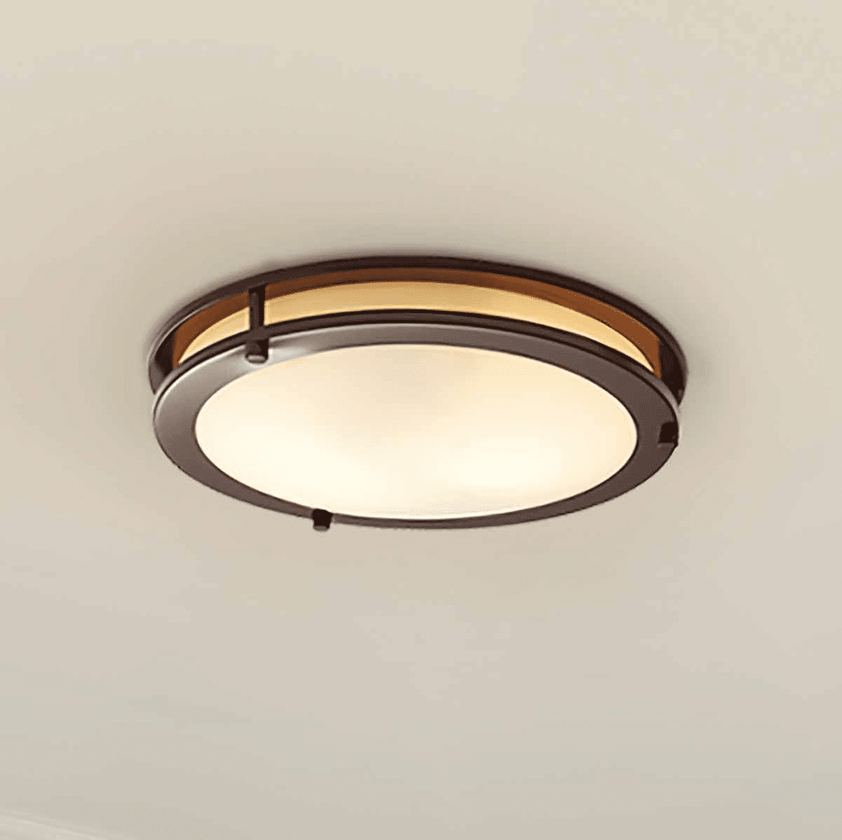 Better Homes & Gardens 12" Bronze Living Room Flush Mount Lights with Integrated Glass No Bulb Included