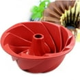 thumbnail image 4 of Baking Mold Large Spiral Shape silicone Bundt 10 Inch Non-Stick Reusable Eco-Friendly Grade Home Round Baking Mold For Birthday Cake, Muffin, Bread Bakeware Mold Baking Tools( Red ), 4 of 7