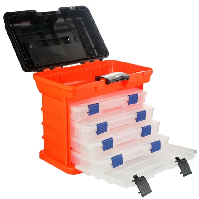 Camping Gear Black orange,green Fishing Gear Box Fishing Box For Outdoor Use Foldable Fishing Box Multi-layer Accommodation