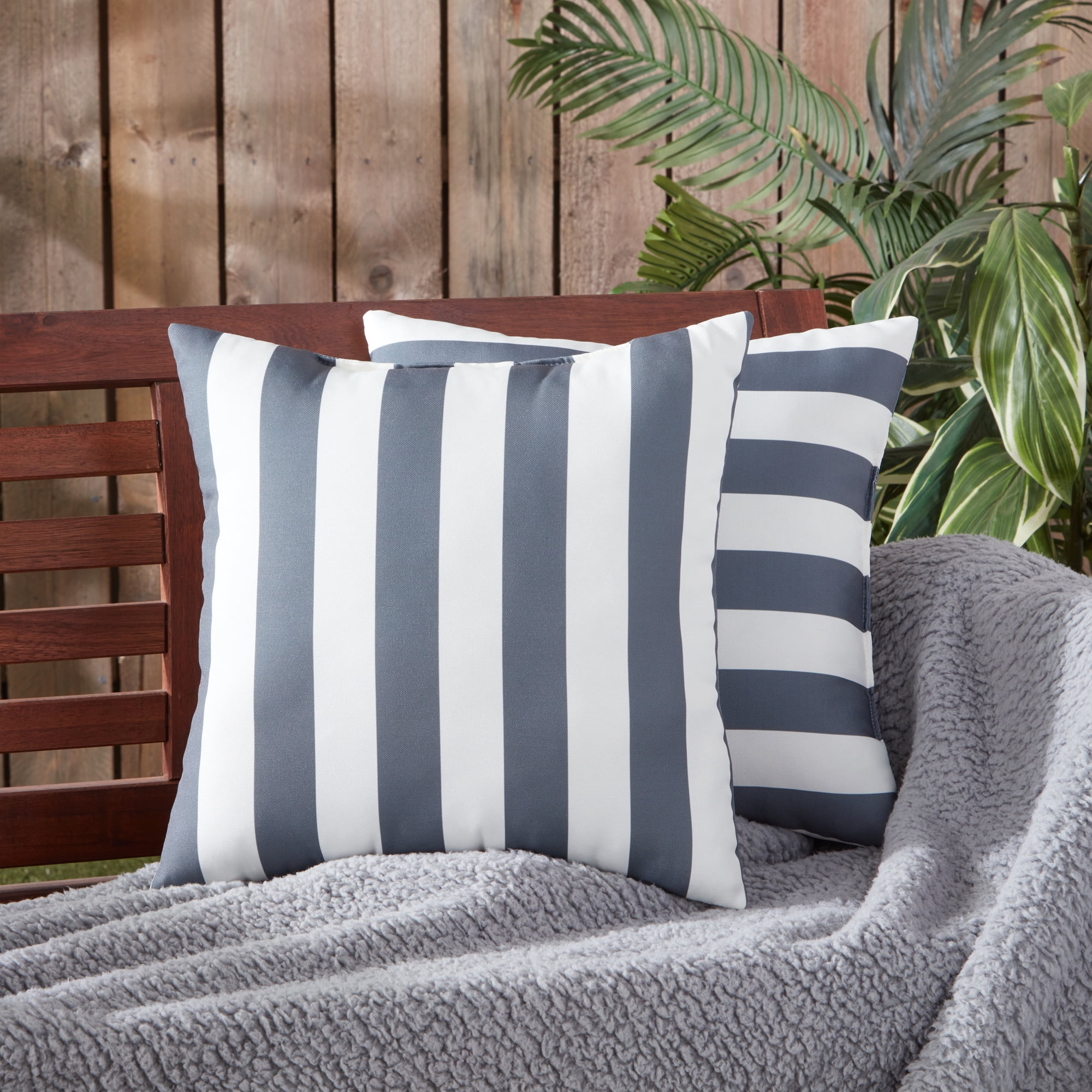 2pc Outdoor/indoor Rectangular Throw Pillow Set Marlow Aqua Blue