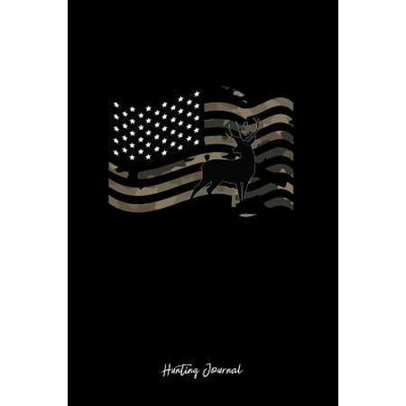 Hunting Journal: Dot Grid Journal - Deer Usa Flag Camouflage Black Hobby Hunter Gift - Black Dotted Diary, Planner, Gratitude, Writing,