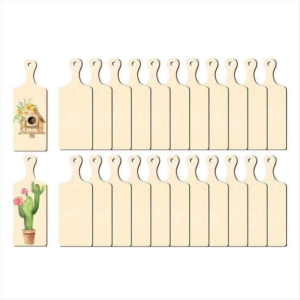 24 Piezas Mini Tabla de Cortar de Madera con Mini para Artesanales Sin Terminar Tabla de Cortar Pequeña en con