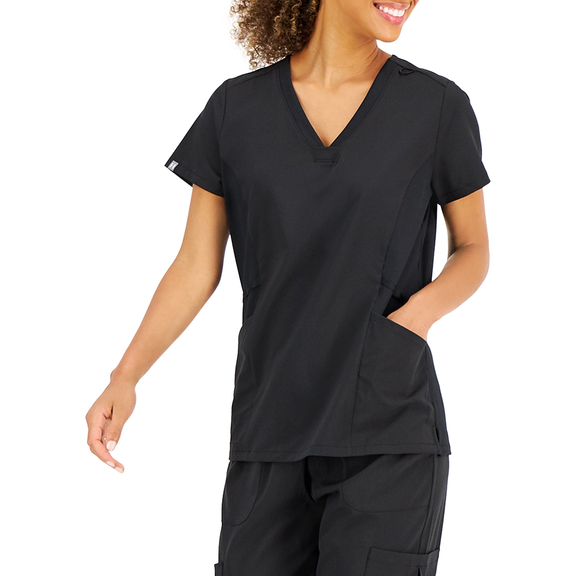 Hanes ComfortFit Stretch Women's and Women's Plus Vneck Rib Scrub Top