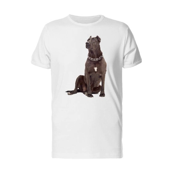 Staffordshire Dog Looking Up Tee Men's -Image by Shutterstock