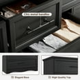 thumbnail image 2 of Black Modern Farmhouse 10 Drawer Dresser, 59'' Wide Wood Storage Dresser with Smooth Black Metal Handles, Sturdy Storage Cabinet for Bedroom, Living Room, Hallway, 2 of 6