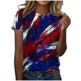 thumbnail image 1 of Mode Femme Été Décontracté Imprimé Col Rond Manches Courtes T-Shirt Blouse Deals Chaud, 1 of 5