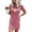 Red, variant on Summer Fashion Women T Shirt Dress Mini Dress Crew Neck Short Sleeve Dress Solid Color Casual Dress with Pocket