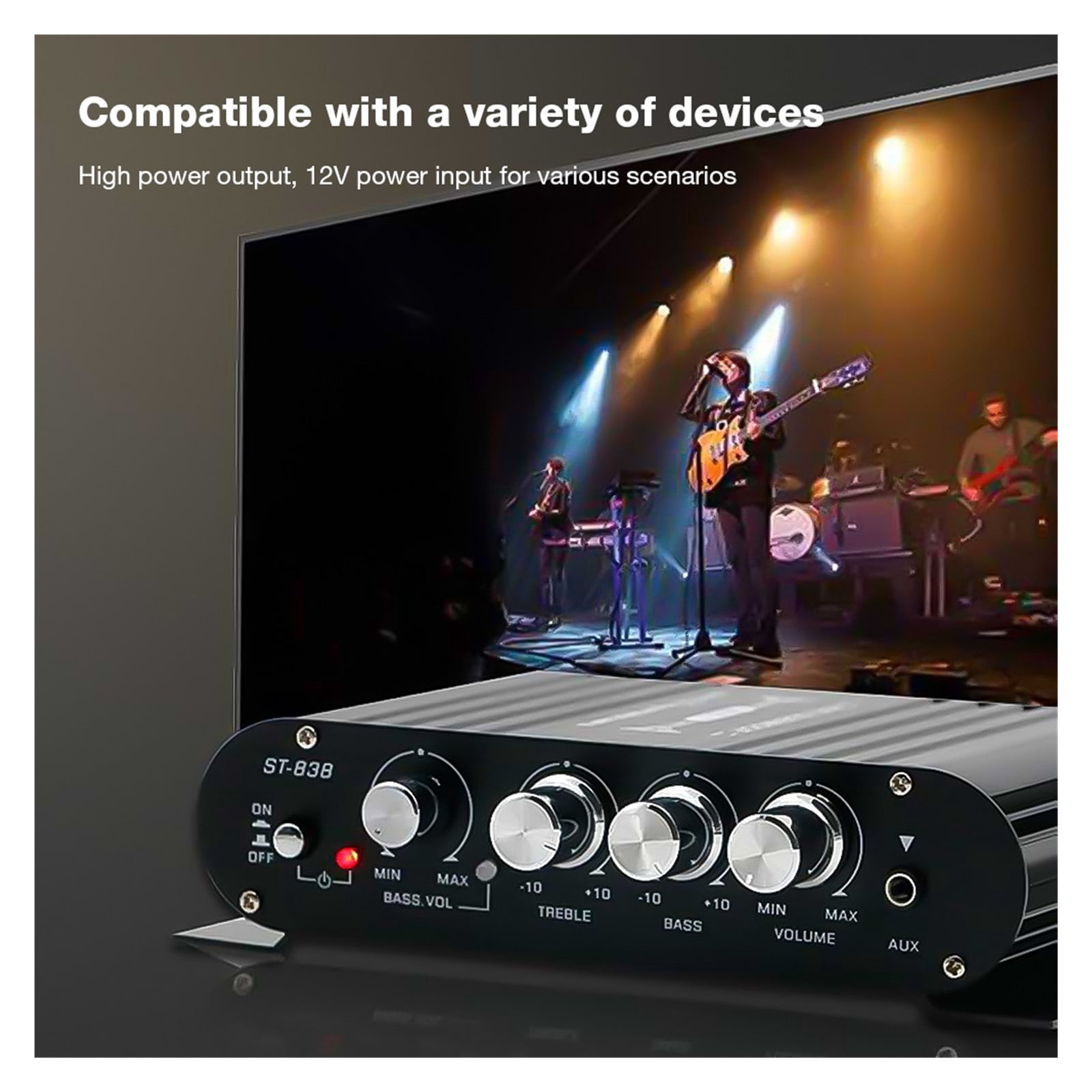 2.1 Channel Power Amplifier Home Amplify Bass and Treble Adjustment Subwoofer Amplifier Amplifier ,Multi Modes