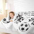 thumbnail image 4 of Erosebridal Soccer Theme Kids 7-Piece Twin Bedding Sets,Abstract Football Print Bowtie Bedding Comforter Set For Girls,Reversible, 4 of 7