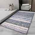 thumbnail image 6 of Unique Bargains Striped Bathroom Mat Soft Non-Slip Quick Dry Bath Rugs Grey 20" x 32", 6 of 7
