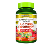 100% Garcinia Cambogia Gummies, Weight Loss Supplements with Green Coffee Extract, Natural Flavours, Fruit Burst, 50 Count
