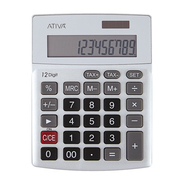 Ativa® KC421 12Digit Desktop Calculator, Silver