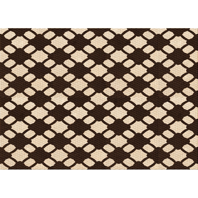 Ahgly Company Machine Washable Indoor Rectangle Transitional Black Brown Area Rugs, 8' x 10'