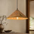 thumbnail image 5 of Woven Bamboo Lampshade Decorative Light Cover for Indoor Table and Floor Lamp, Softens Light for Living Room Bedroom Dining Room Interior, 5 of 6