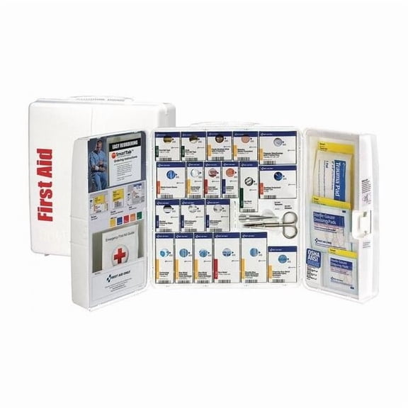 First Aid Kit and Housing, Plastic Cabinet, 251 Components, 100 People Served