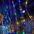 thumbnail image 3 of GJX Waterproof String Lights Decoration Waterfall Vine 10 Strands 200 LEDs Hanging Twinkle Fairy Lights Battery Operated Silver Wire Branch lights with Remote Timer for Garden Outdoor Tree, 3 of 5
