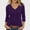 Purple, variant on Sakmal Trendy Women's Blouses Royal Blue Plus Size Tops V Neck 3/4 Sleeve Plain Tops for Women