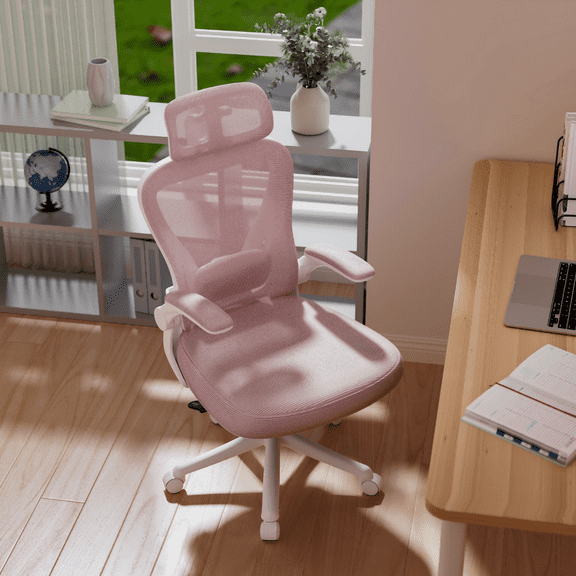 LYYHTY Ergonomic Office Chair - Full-Body Support for 5'2'' to 6' Users, 4-Point Support with 4-Way Lumbar, 2D Headrest, Breathable Mesh & Flip-Up Armrests​