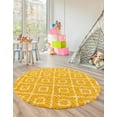 thumbnail image 4 of Unique Loom Trellis Shag Collection Area Rug - Ruth (7' 10" Round Yellow/Ivory), 4 of 9
