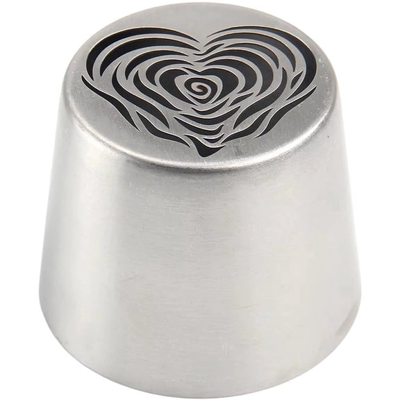 Large Russian Piping Tips, Heart Shaped Rose Flower Piping Tips, Stainless Steel Nozzles for Cake Decorating, Cupcakes, Cookies and Desserts, Baking Tools