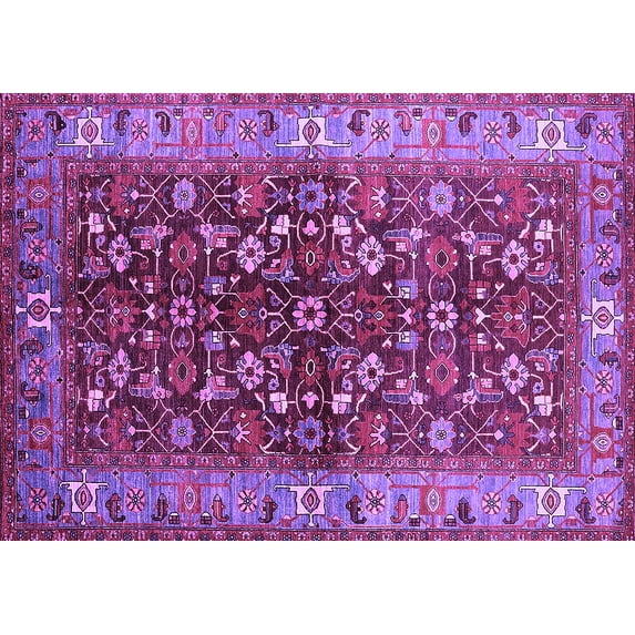 Ahgly Company Indoor Rectangle Oriental Purple Industrial Area Rugs, 2' x 3'