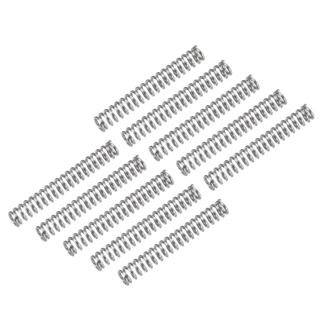 10Pack Compression Spring, 304 Stainless Steel 5mm OD 0.8mm Wire 35mm Length Mechanical Spring for Shop Home Repair Project, Silver Tone