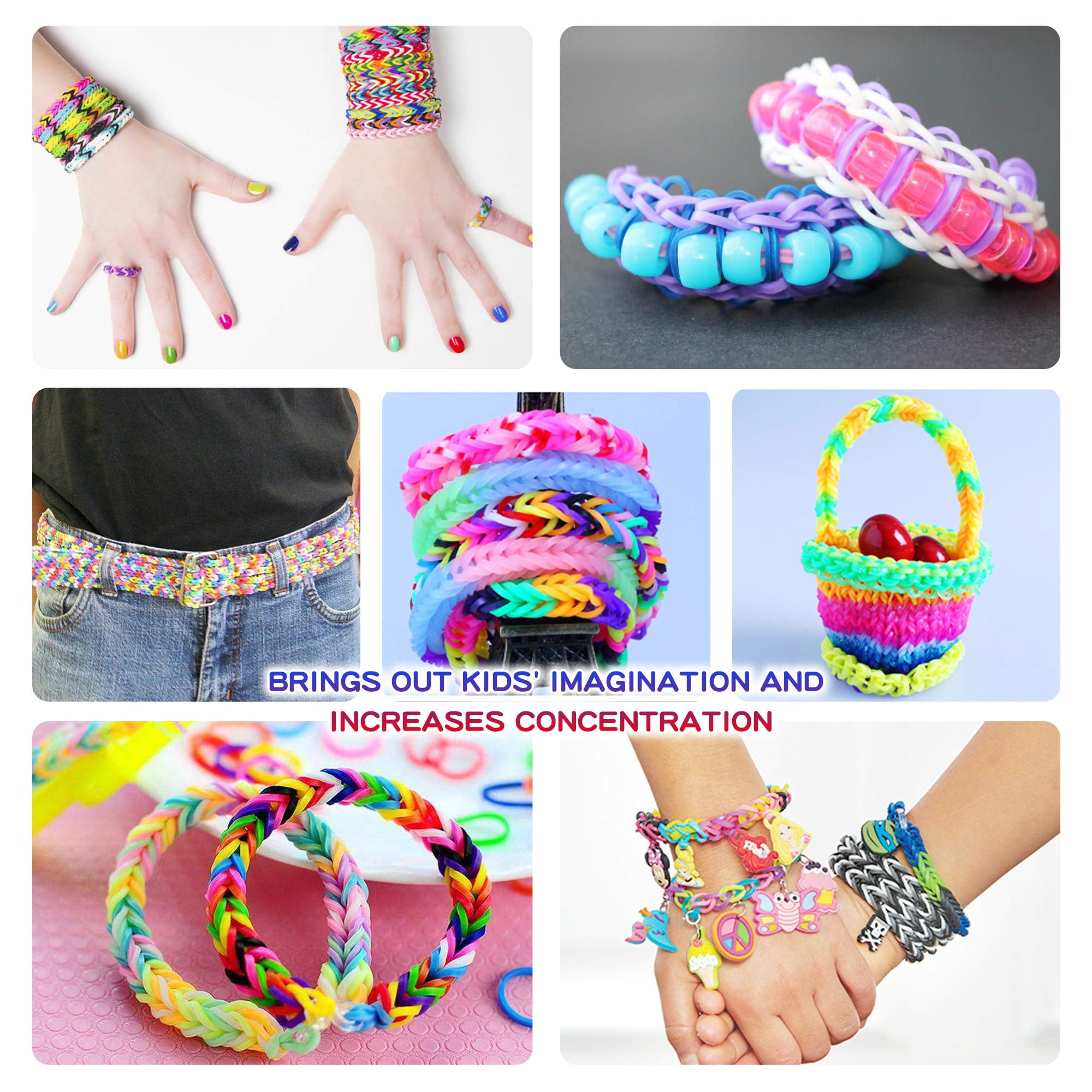 18000+ Loom Bands Kit: DIY Rubber Bands Kits , 500 Clips, 40 Charms,Loom Bracelet Making Kits for Kids, DIY Rubber Band Bracelet Kit