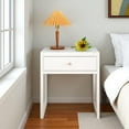 thumbnail image 2 of GZXS White Bedside Table with 1 Drawer, Modern Minimalist Compact Nightstand with Wood Knob for Bedroom, Easy Assembly, 19.69" L x 17.72" W x 22.05" H, 2 of 7