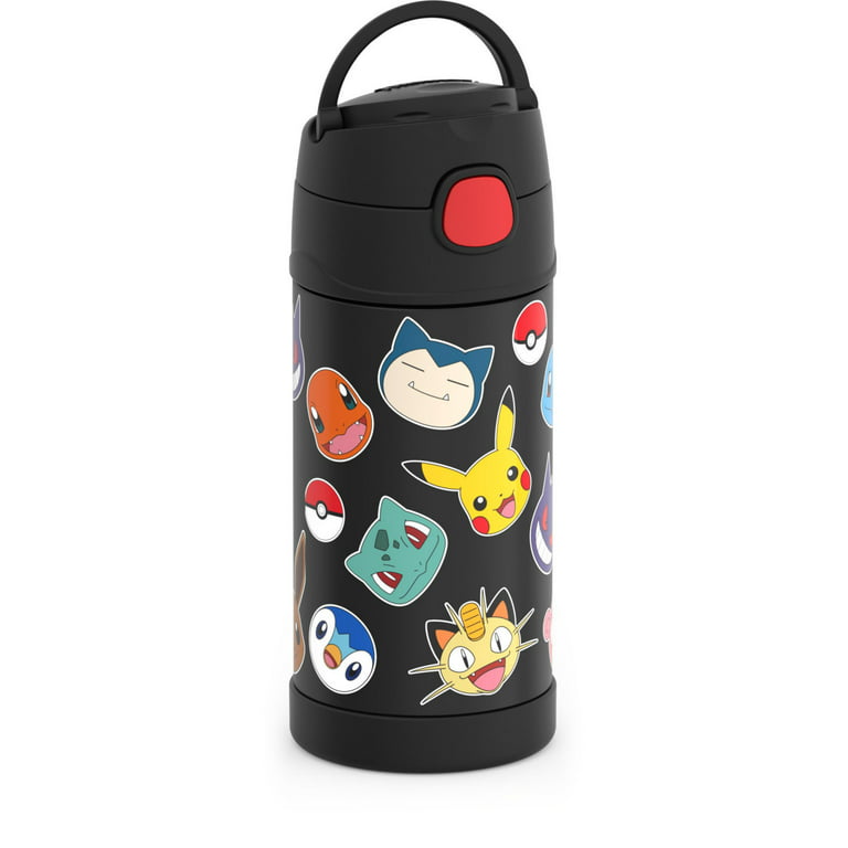 THERMOS FUNTAINER 12 Ounce Stainless Steel Vacuum Insulated Kids Straw  Bottle, Pokemon