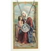 Pewter Saint St Anne Medal with Laminated Holy Card, 3/4 Inch