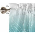 thumbnail image 5 of Teal Blue White Ombre Window Curtains 84 Inch Length, Modern Abstract Art Striped Rod Pocket Window Treatment Kitchen Drapes for Bedroom, Cafe, Living Room, 2 Panels, 52 W x 84 L, 5 of 5