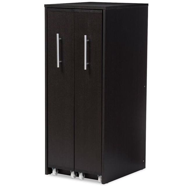 Baxton Studio Lindo Armoire de Rangement Multimédia à 2 Portes Coulissantes, Brun