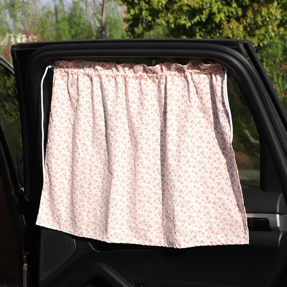 1Pc Car Inside Side Window Sunshade Sun Shadow Pleated Curtains Stretching Gray