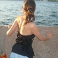 thumbnail image 4 of Gupgi Women Ruched Tube Tops Summer Fashion Sleeveless Off Shoulder Solid Color Tie Up Vest, 4 of 8