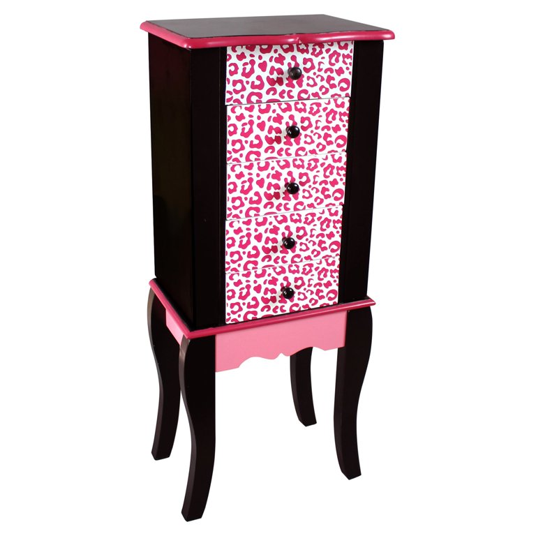 Teamson Kids Fashion Leopard Prints Irina Jewelry Armoire Pink Black Com Teamson Kids Fashion Leopard Prints, Pink Jewelry Armoire