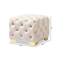 thumbnail image 5 of Baxton Studio Avara Glam and Luxe Light Beige Velvet Fabric Upholstered Gold Finished Button Tufted Ottoman, 5 of 5