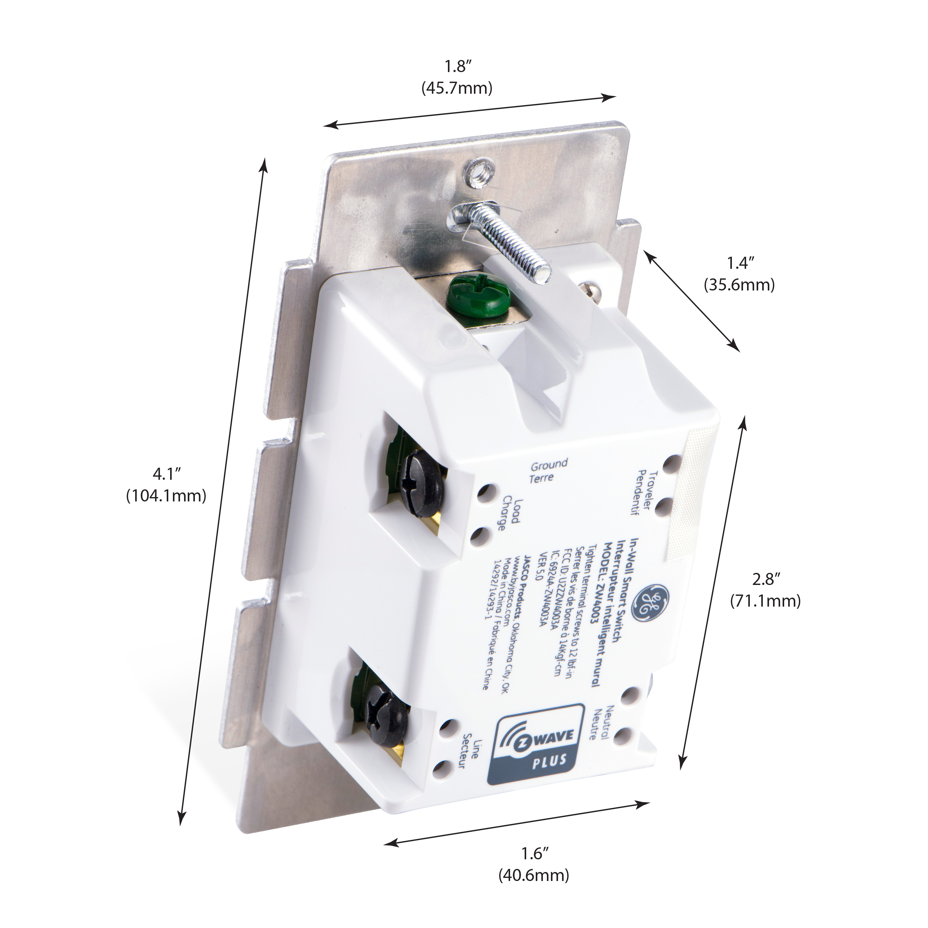 GE Z-Wave Plus In-Wall Smart Toggle Switch, Hub Required, 14292