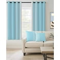 thumbnail image 2 of Simple Lake Blue Stripes Blackout Curtains 63 Inches Length, Modern Abstract White Lines Art Window Treatment Thermal Insulated Drapes for Bedroom Living Room 2 Panels 84x63 Inches, 2 of 8