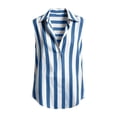 thumbnail image 7 of Noric Women's Striped Print Tank Tops Sleeveless V-Neck Collar Casual Summer Trendy Office Blouse, 7 of 7