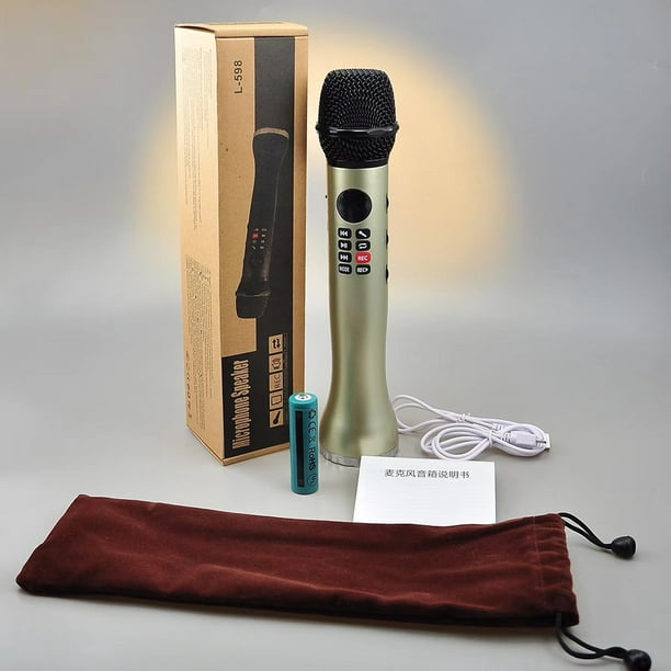 Karaoké Microphone sans fil Bluetooth Microphones de poche pour enfants  garçons filles Jouets d'apprentissage Haut-parleur Karaoké Machine jaune