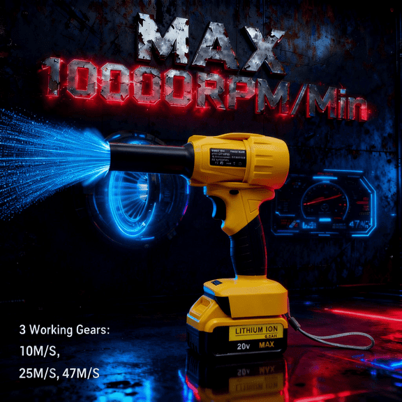 Handheld Cordless Turbofan Blower fit for Dewalt 18V 20V Battery With 3Speed