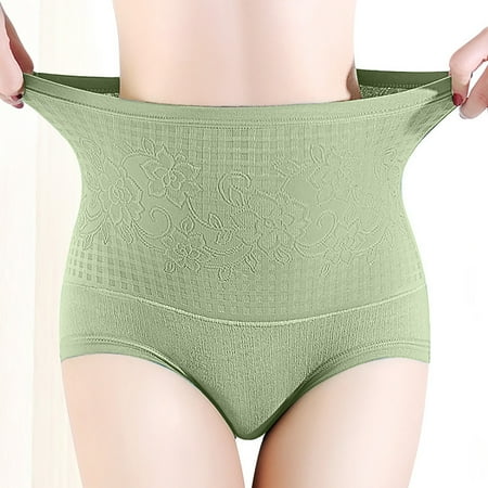 

Shiusina Women s Underwear Panties Seamless Flower Print High-waist Lace Intimates Green L