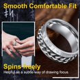 thumbnail image 4 of ORUYROP Can Engrave Viking Rune Spinner Rings for Men/Women, Size #7-#14 Chain Link Fidget Ring, Stainless Steel/Gold Plated/Black-Send Gift Box, 4 of 7