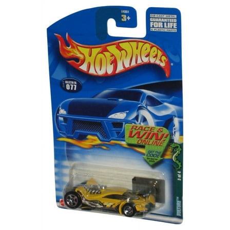 Hot Wheels Vulture 3/4 (2002) Mattel Yellow Die-Cast Toy Car #077