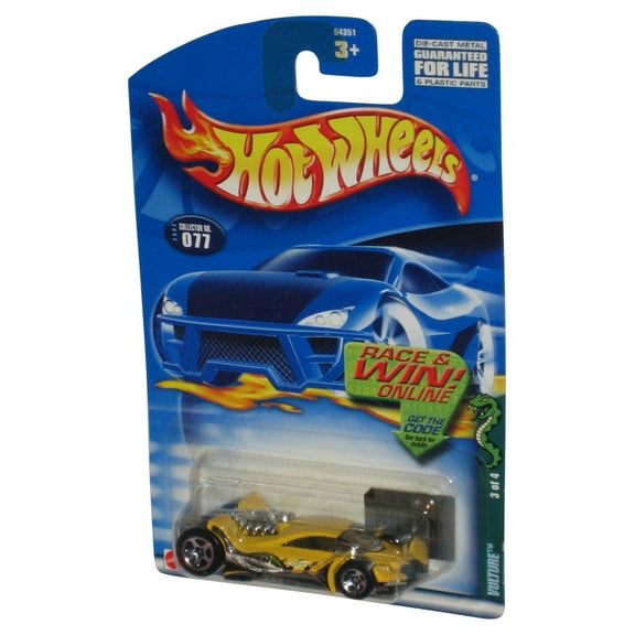 Hot Wheels Vulture 3/4 (2002) Mattel Yellow Die-Cast Toy Car #077